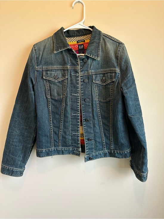 GAP Jackets & Blazers - Vintage Women’s Gap Denim Trucker Jacket S Fair Isle Knit Sweater Lining Y2K